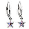 Ohrringe f�r Kinder Stern lila Silber