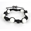 Shamballa Armband Glasperlen wei�/schwarz