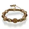 Shamballa Armband Glasperlen beige klar