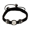 Shamballa Armband H�matit, Glasperle grau/kristall