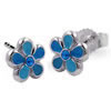 Kinderschmuck Ohrstecker blau Blume mit Stein