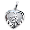 Kinderschmuck Halskette Herz-Schutzengel mit Kette in Silber