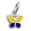 Kinderschmuck Halskette Schmetterling gelb/blau mit Kette Silber