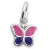 Kinderschmuck Halskette Schmetterling pink/lila mit Kette Silber