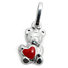 Kinderschmuck Halskette Teddy mit Herz und Kette Silber