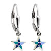 Ohrringe für Kinder Stern blau Silber