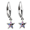 Ohrringe für Kinder Stern lila Silber