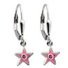 Ohrringe für Kinder Stern pink Silber