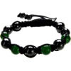 Shamballa Armband Glasperlen Hämatit grün/graphit