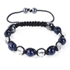 Shamballa Armband Glasperlen Hmatit kristall/dunkelblau