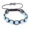 Shamballa Armband Glasperlen Hmatit hellblau