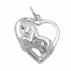 Halskette Anhänger Pferd im Herz mit Kette 925er Silber